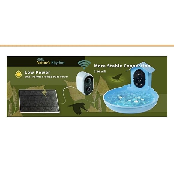 NEW Nature’s Rhythm Smart Bird Bath Feeder Video Recorder AI Bird Identification - Picture 5 of 16